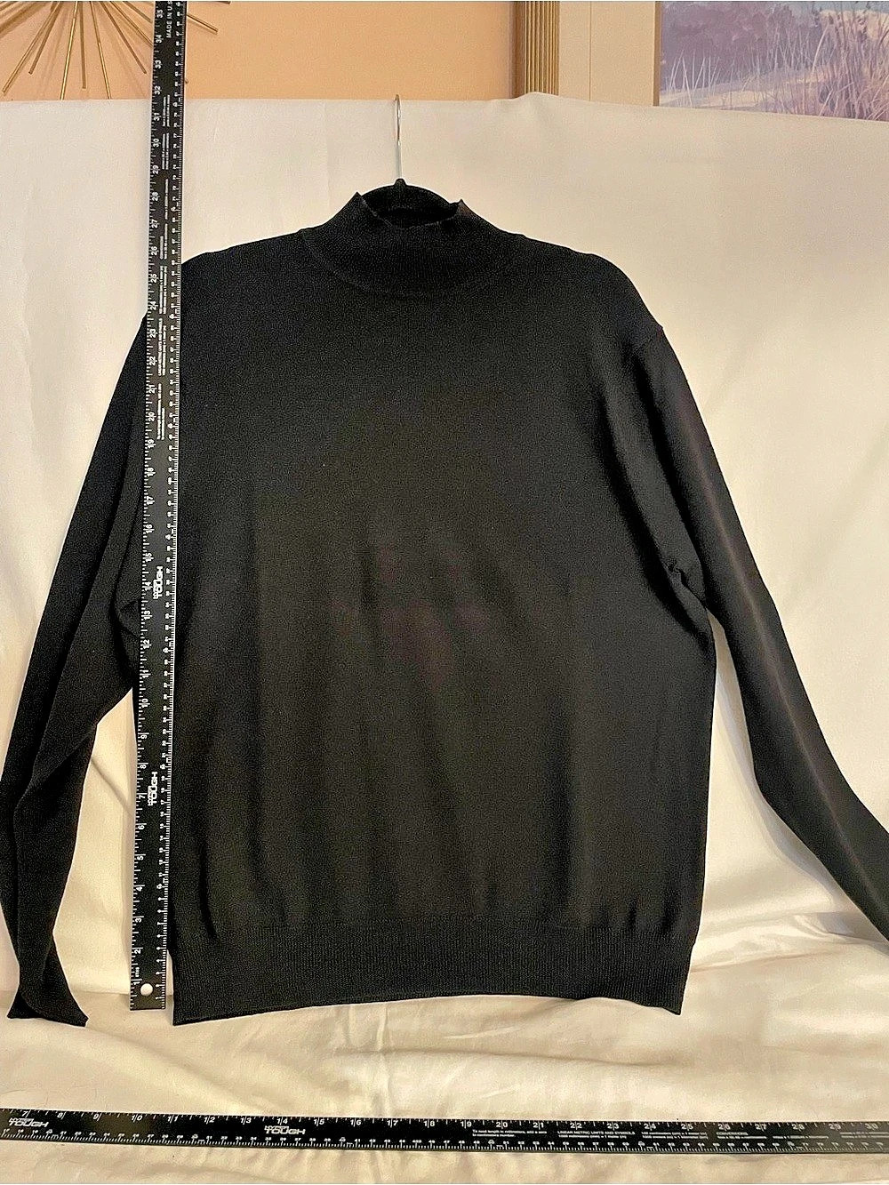 Alfani Men's 100% Merino Wool Mock Neck Sweater Black Medium